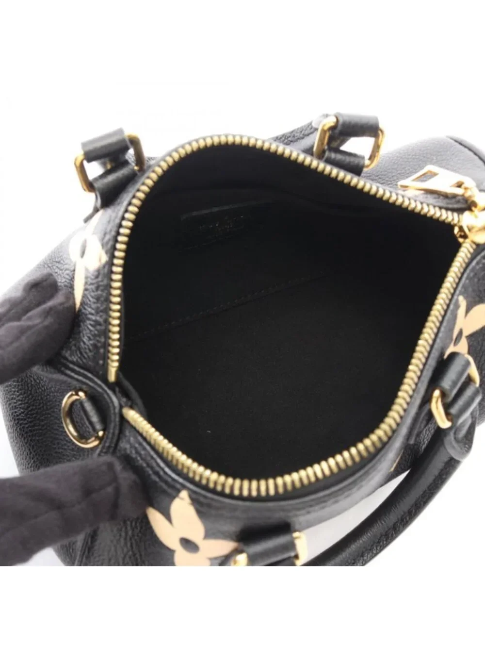 Louis Vuitton Handbag Papillon BB 2-Way Black Beige Leather